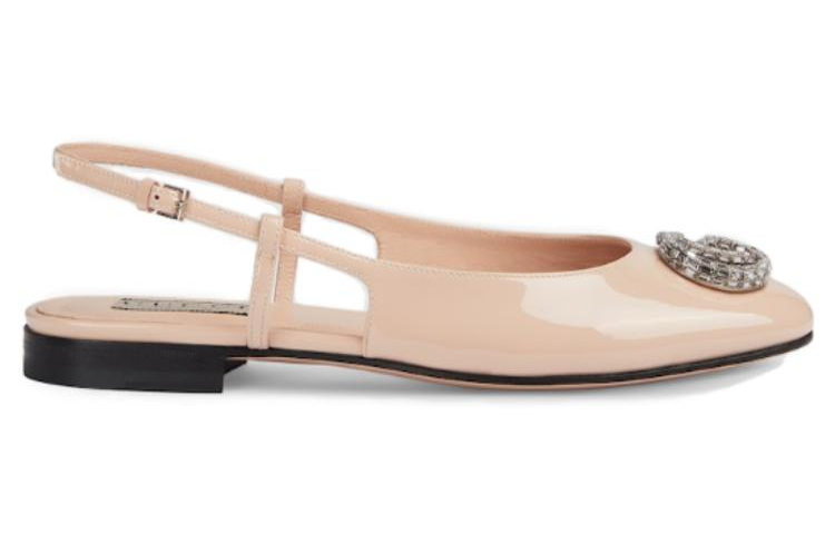 (W) Gucci Patent Leather Buckle Flats 'Light Pink' 圖 2