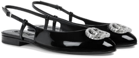 (W) 古驰黑色漆皮尖头扣饰平底鞋 '休闲风' 762765-BNC00-1000 Lookbook (W) 古驰黑色漆皮尖头扣饰平底鞋 '休闲风' 762765-BNC00-1000