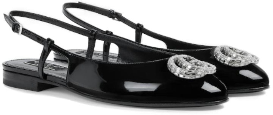 (W) Gucci Kasut Kulit Hitam Rata Bersegi Casual dengan Gelang Buckle 762765-BNC00-1000 Lookbook (W) Gucci Kasut Kulit Hitam Rata Bersegi Casual dengan Gelang Buckle 762765-BNC00-1000
