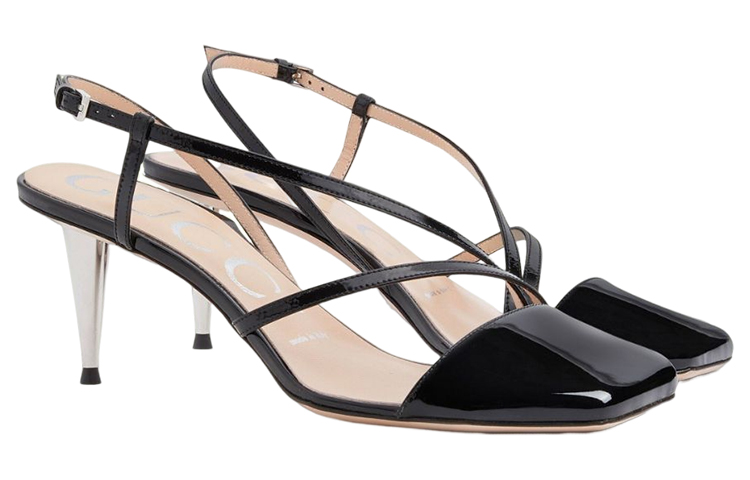 Order (W) Gucci 黑色漆皮高跟凉鞋 700047-B8I00-1000