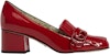 (W) Gucci Tumit Tinggi Kulit Berkilat Wanita 'Merah Fesyen' 474510-BNC00-6433