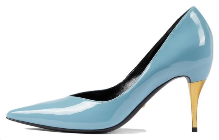 (Women) Gucci Patent Leather High Heels 'Light Blue Fashion Slip-On' 716687-AAA0P-4514