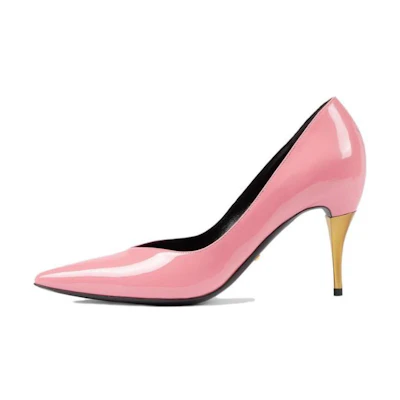 (W) Gucci Patent Leather Mid-Heel Pump 'Pink'