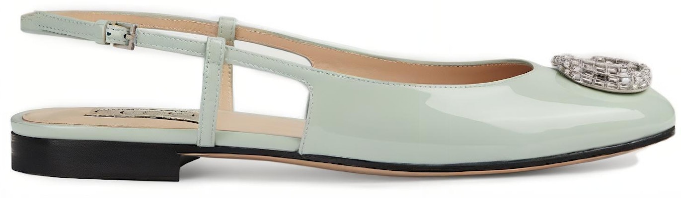 (Women) Gucci Patent Leather Pointed-Toe Flat with Buckle 'Pale Green' 762765-BNC00-3401 Order (Women) Gucci Patent Leather Pointed-Toe Flat with Buckle 'Pale Green' 762765-BNC00-3401