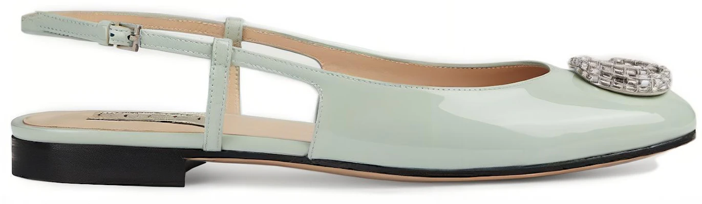(W) Gucci Ballerine in Pelle Verniciata Punta a Punta con Fibbia ''Verde Chiaro'' 762765-BNC00-3401 Order (W) Gucci Ballerine in Pelle Verniciata Punta a Punta con Fibbia ''Verde Chiaro'' 762765-BNC00-3401