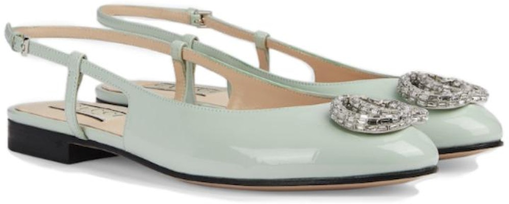 (W) Gucci Kasut Rata Kulit Berkilat Bertumit Runcing dengan Gesper 'Hijau Pudar' 762765-BNC00-3401 Lookbook (W) Gucci Kasut Rata Kulit Berkilat Bertumit Runcing dengan Gesper 'Hijau Pudar' 762765-BNC00-3401