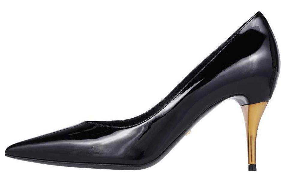 (Women) Gucci Patent Leather Pointed Toe High Heels 8.5cm 'Black' 716687-AAA0P-1000