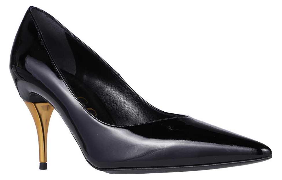 Lookbook (W) Gucci Tacones Altos de Cuero Charol Punta Fina 8.5cm 'Negro' 716687-AAA0P-1000