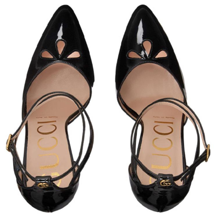Shop GUCCI 古馳 亮皮高跟鞋 女款 黑色