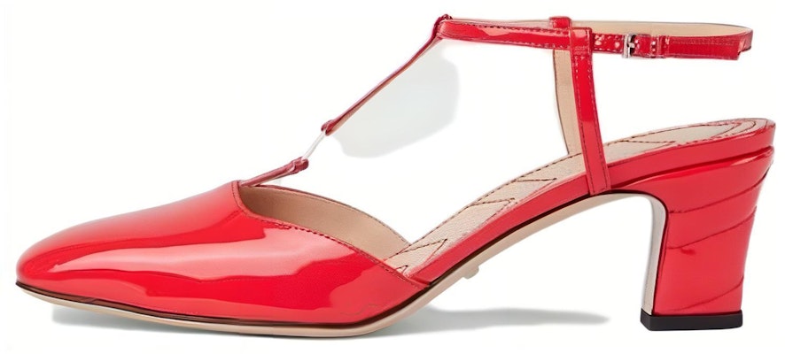 (Women) Gucci Patent Leather Round Toe Buckle 'Red High Heels' 723446-BNC00-6406 Buy (Women) Gucci Patent Leather Round Toe Buckle 'Red High Heels' 723446-BNC00-6406