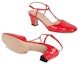 Shop (W) Gucci Kulit Berkilat Hujung Bulat Buckle 'Tumit Tinggi Merah' 723446-BNC00-6406