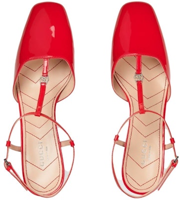 (Women) Gucci Patent Leather Round Toe Buckle 'Red High Heels' 723446-BNC00-6406 Purchase (Women) Gucci Patent Leather Round Toe Buckle 'Red High Heels' 723446-BNC00-6406