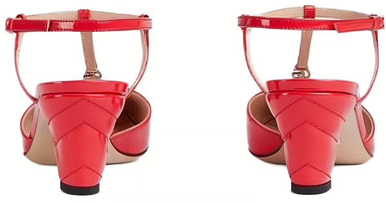 (Women) Gucci Patent Leather Round Toe Buckle 'Red High Heels' 723446-BNC00-6406 Details for (Women) Gucci Patent Leather Round Toe Buckle 'Red High Heels' 723446-BNC00-6406