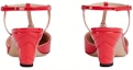 Details for (W) Gucci Kulit Berkilat Hujung Bulat Buckle 'Tumit Tinggi Merah' 723446-BNC00-6406