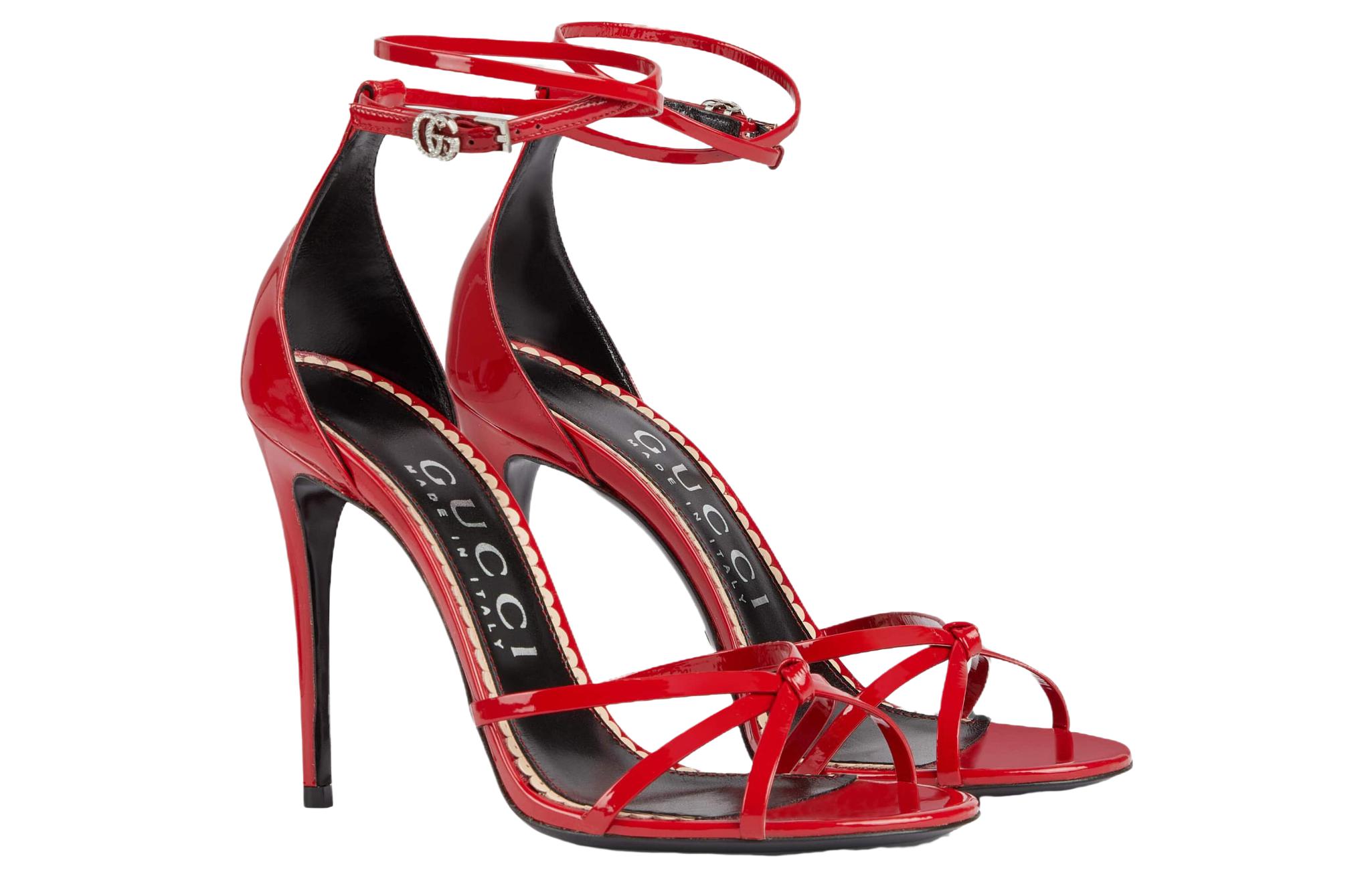Lookbook (W) グッチ 赤 エナメル サンダル (Gucci Aka Enamel Sandaru) 748867-AAA0P-6401