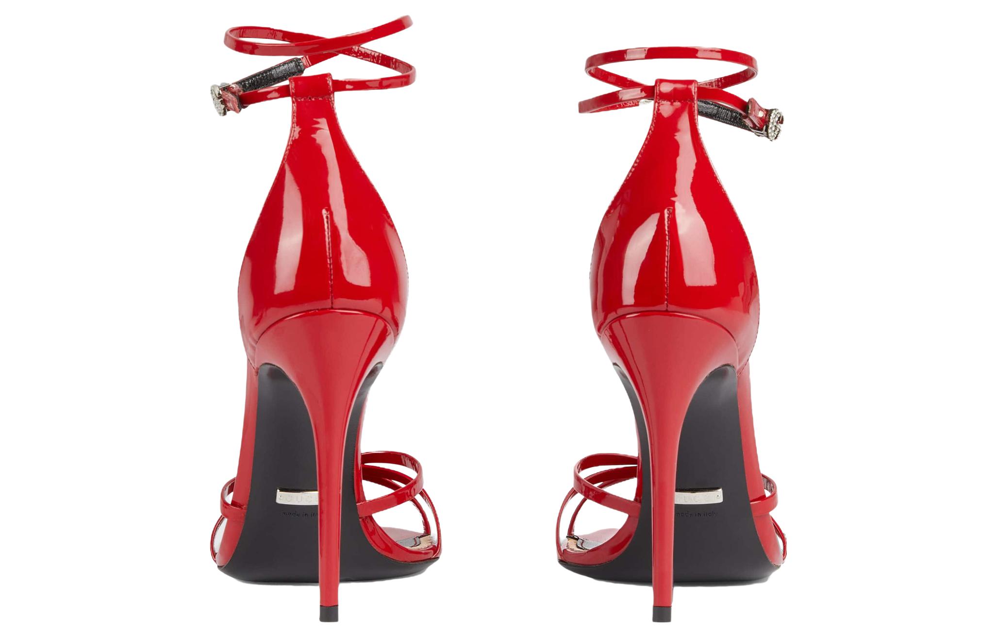 Shop (W) グッチ 赤 エナメル サンダル (Gucci Aka Enamel Sandaru) 748867-AAA0P-6401