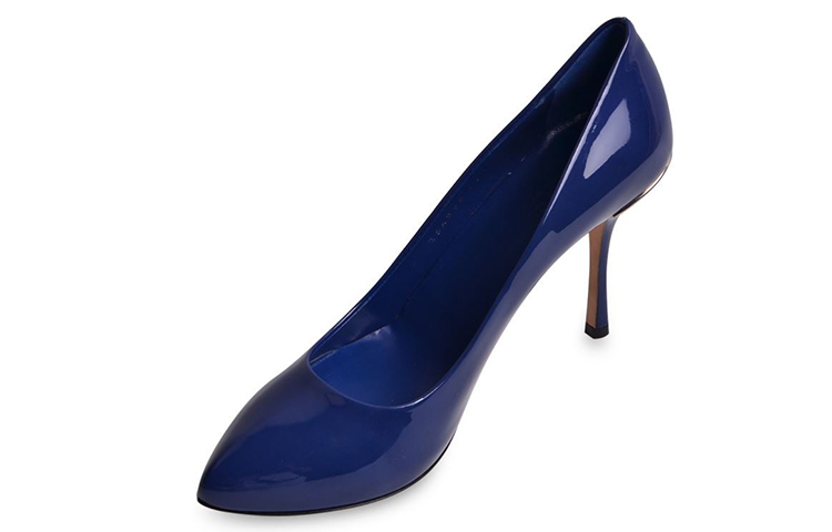 Lookbook (W) Gucci Tacones Altos de Charol Azul de Corte Bajo Simple 388314-BNC00-4228