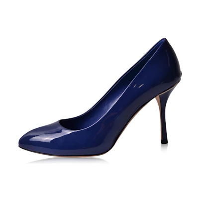 (W) Gucci Patent Leather Simple Low-cut High Heels 'Blue'