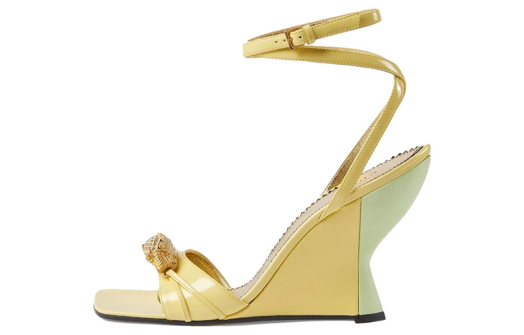 (W) Gucci Patent Leather Slide Sandal 'Yellow'