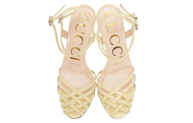 Order (Women) Gucci Patent Leather Woven High Heels 'Nude' 538189-BNC00-9526