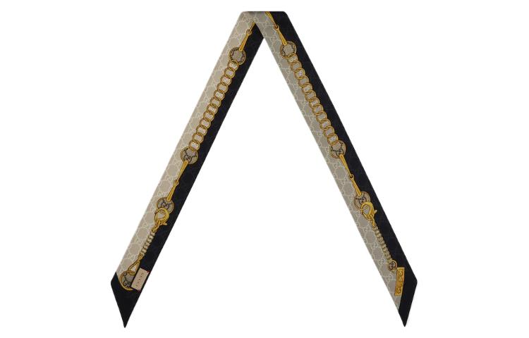 (Women) GUCCI Patterned Jacquard Silk Scarf Brown  Accessories 7748193G0011079 圖 3