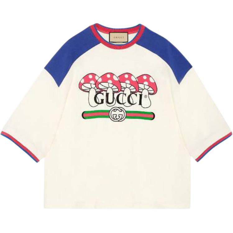 (Women) Gucci Patterned Logo Print Crewneck Oversized T-Shirt for Women - Multi-Color 753307-XJFT1-9095