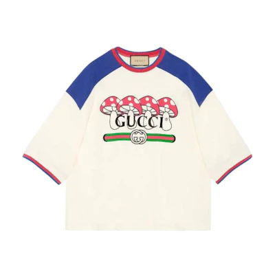 (Women) Gucci Patterned Logo Print Crewneck Oversized T-Shirt for Women - Multi-Color 753307-XJFT1-9095