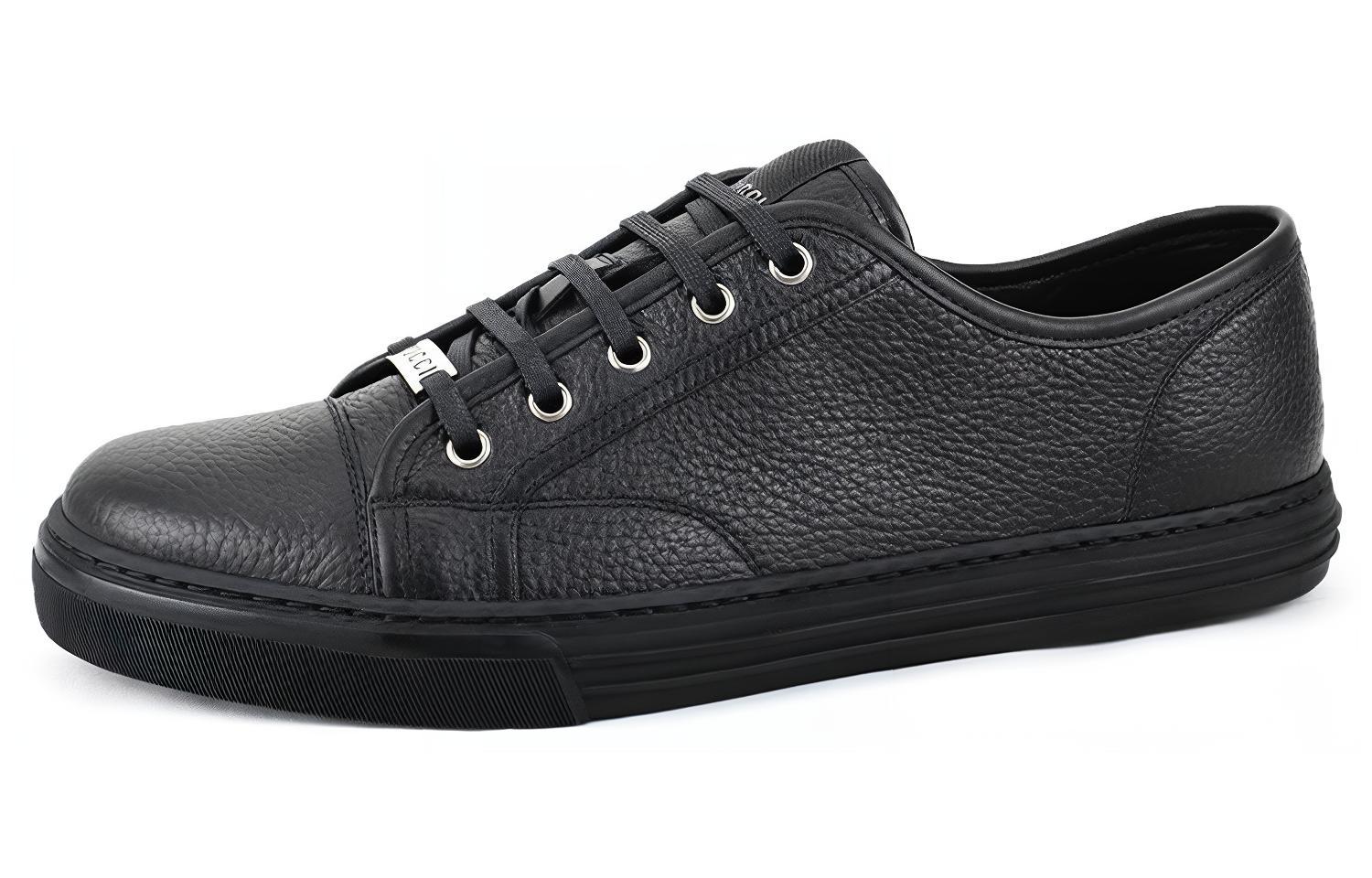 (W) Gucci Pebbled Nappa Leather Low Top 'Black'