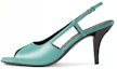 Buy (Women) Gucci Peep Toe Leather Slingback Heels Teal 695307-C9D00-3922