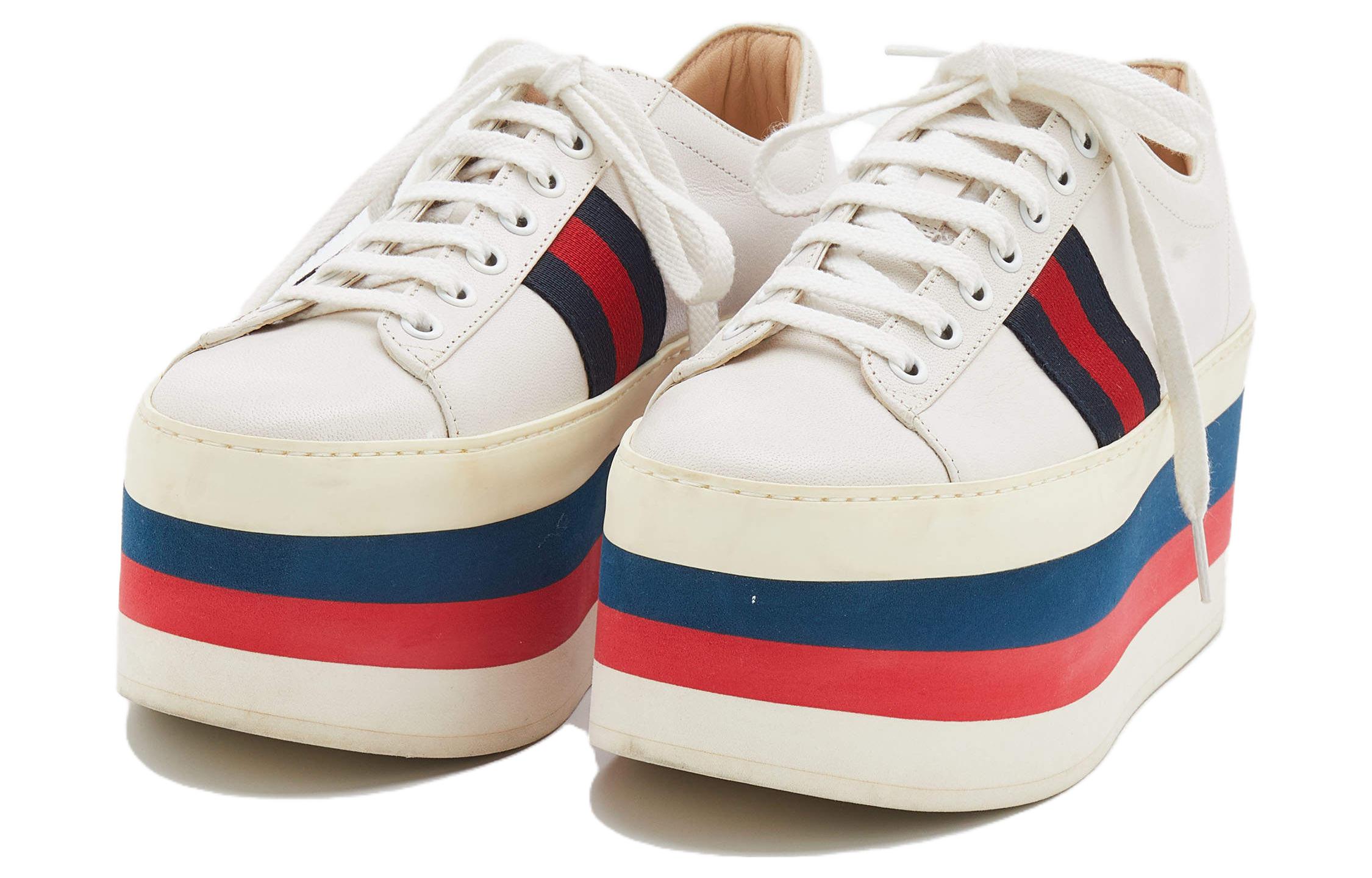 Order (W) Gucci Peggy Platform Kulit 'Putih' 475649-D3VN0-9087