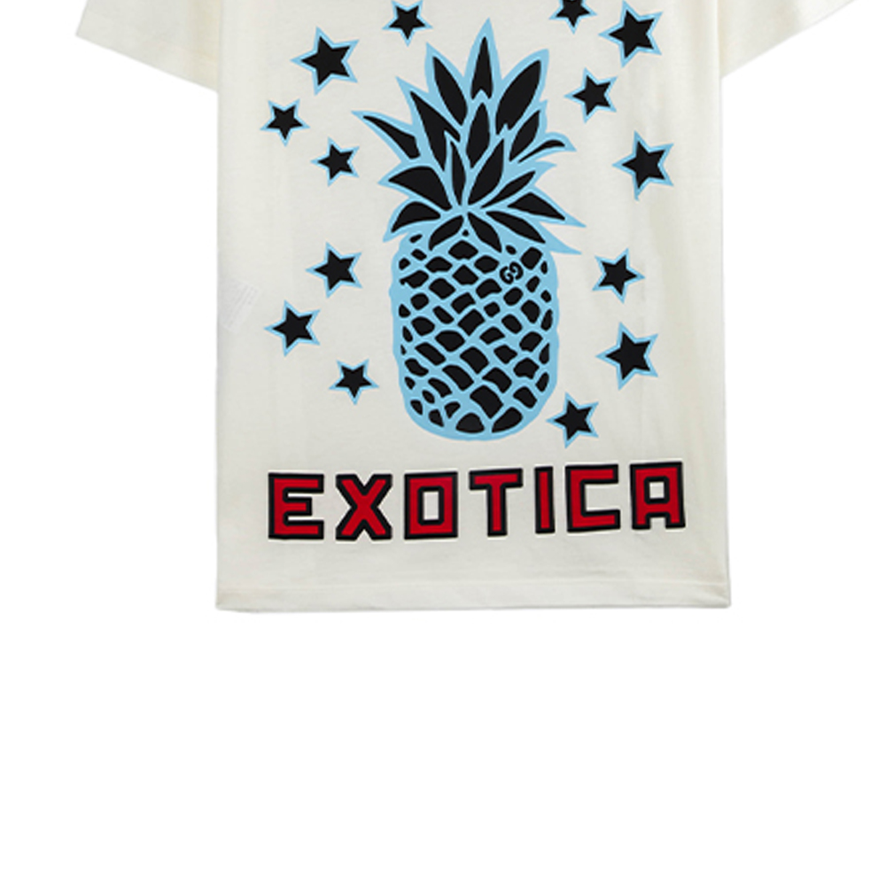 (Women) GUCCI Pineapple Print Loose T-Shirt Light Beige Gift 520 615044-XJCRE-9095 圖 8