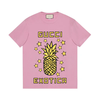 (Women) Gucci Pineapple Print Pink T-Shirt SS21 Collection 615044-XJCRE-5334