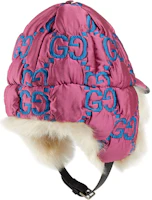 Shop (W) GUCCI 粉色毛帽 字母刺繡保暖棉帽 727458-4HAXV-8777