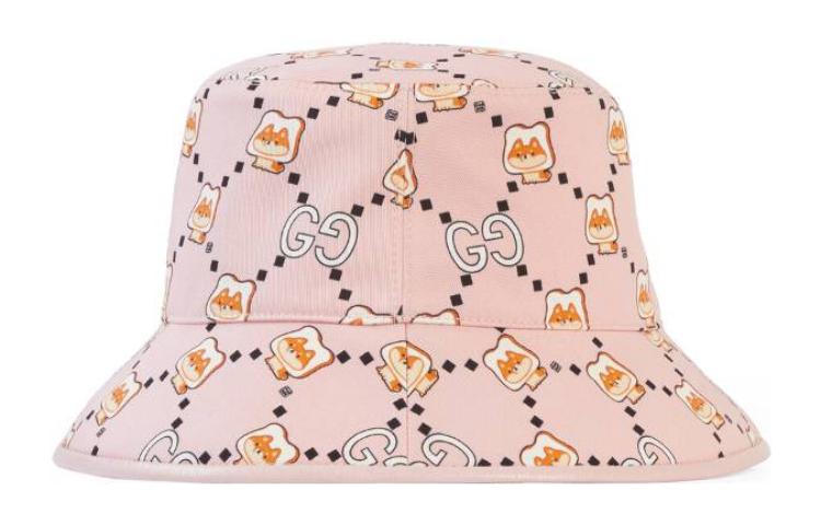 Order (Women) GUCCI Pink  Cotton Bucket Hat with Animal Print 7369604HAX28472