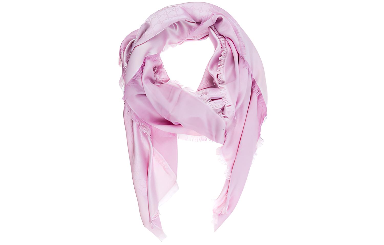 (Women) GUCCI Pink Double G Jacquard Scarf Shawl 406236-3G632-5900