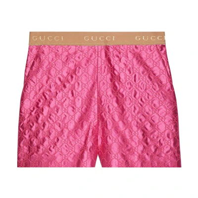 (Women) Gucci Pink FW22 Logo High-Waist Straight-Leg Shorts 704217-ZAIDC-5705