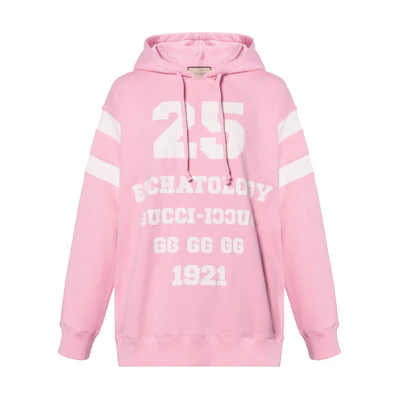 (Women) Gucci Pink Hoodie with Logo Print 660282-XJDJD-5904