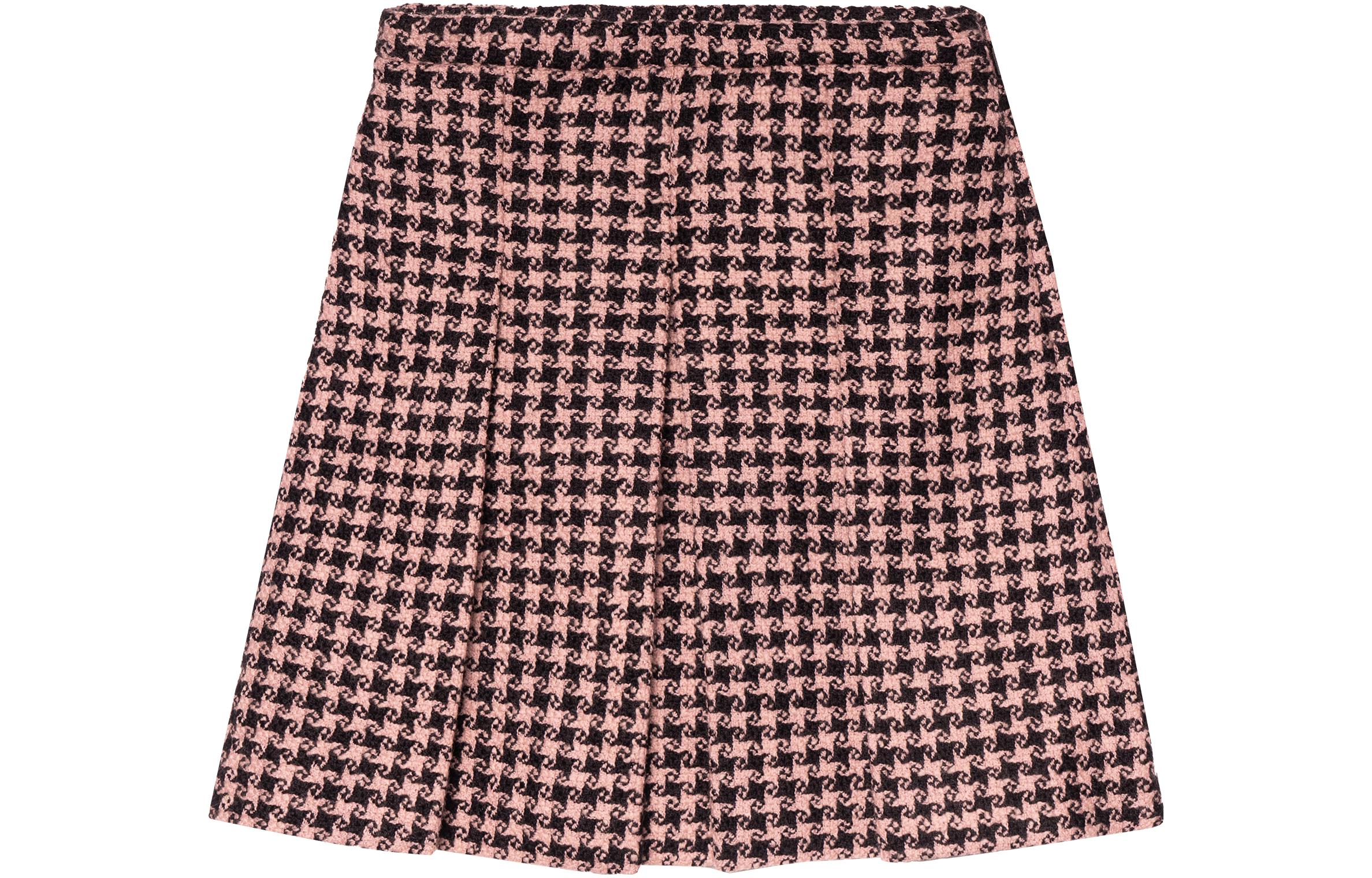 (Women) Gucci Pink Houndstooth A-Line Casual Skirt 681234-ZAHD7-1250