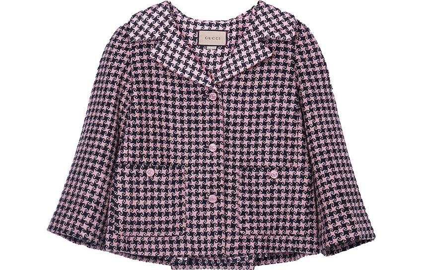 (Women) Gucci Pink Houndstooth Collar Jacket 674323-ZAHXM-1250