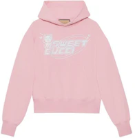 (Women) Gucci Pink Letter Print Drop Shoulder Hoodie SS24 Collection 776886-XJGDS-5904 (Women) Gucci Pink Letter Print Drop Shoulder Hoodie SS24 Collection 776886-XJGDS-5904