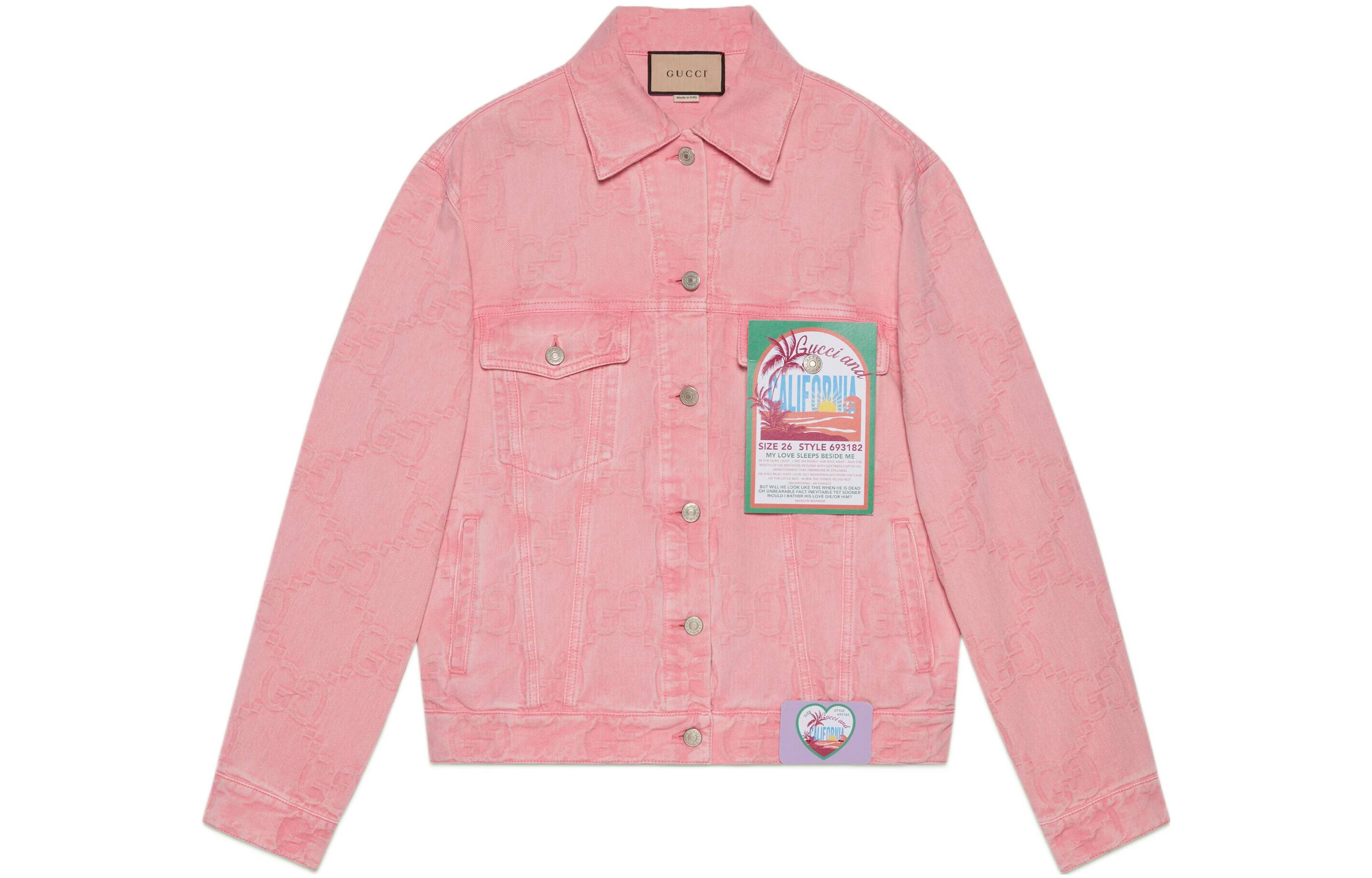 (Women) Gucci Pink Logo-Embellished Jacket - Love Parade Collection FW22 678791-XDBZK-5739