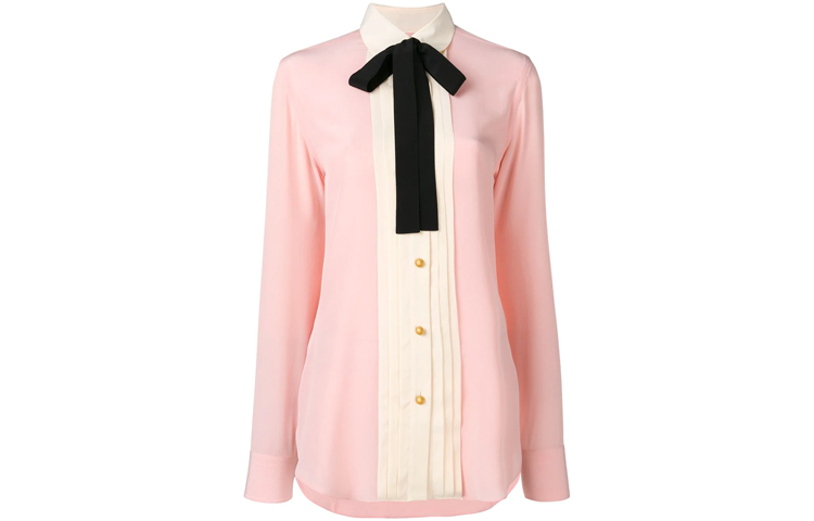(Women) Gucci Pink Long-Sleeve Bow Sun Protection Shirt 544892-ZAAOG-5358