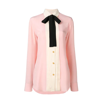 (Women) Gucci Pink Long-Sleeve Bow Sun Protection Shirt 544892-ZAAOG-5358