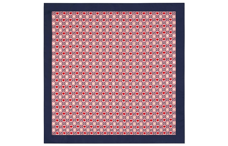 (Women) GUCCI Pink Silk Scarf with GG Print 609895-3G001-5968