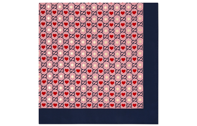 (Women) GUCCI Pink Silk Scarf with GG Print 609895-3G001-5968 圖 3