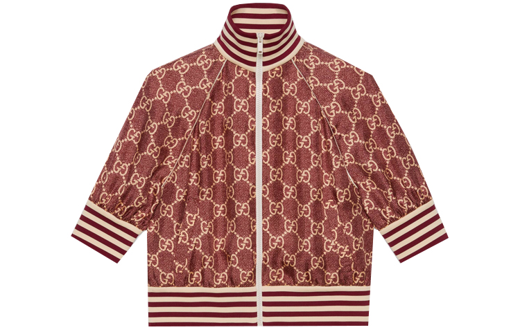 (Women) GUCCI Pink Striped Print Silk Jacket 644588-XJCL5-5281