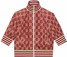 (Women) GUCCI Pink Striped Print Silk Jacket 644588-XJCL5-5281 (Women) GUCCI Pink Striped Print Silk Jacket 644588-XJCL5-5281