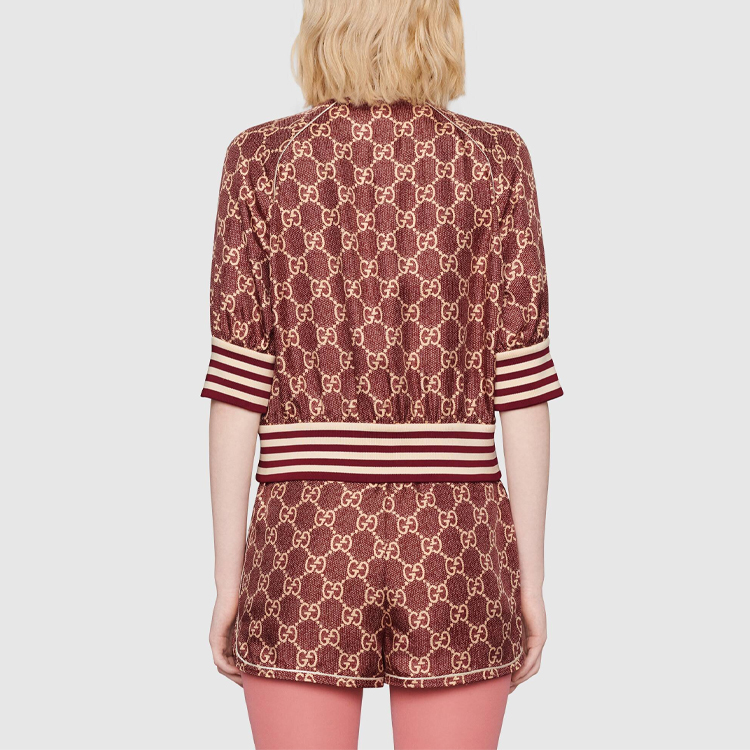 (Women) GUCCI Pink Striped Print Silk Jacket 644588-XJCL5-5281 圖 4