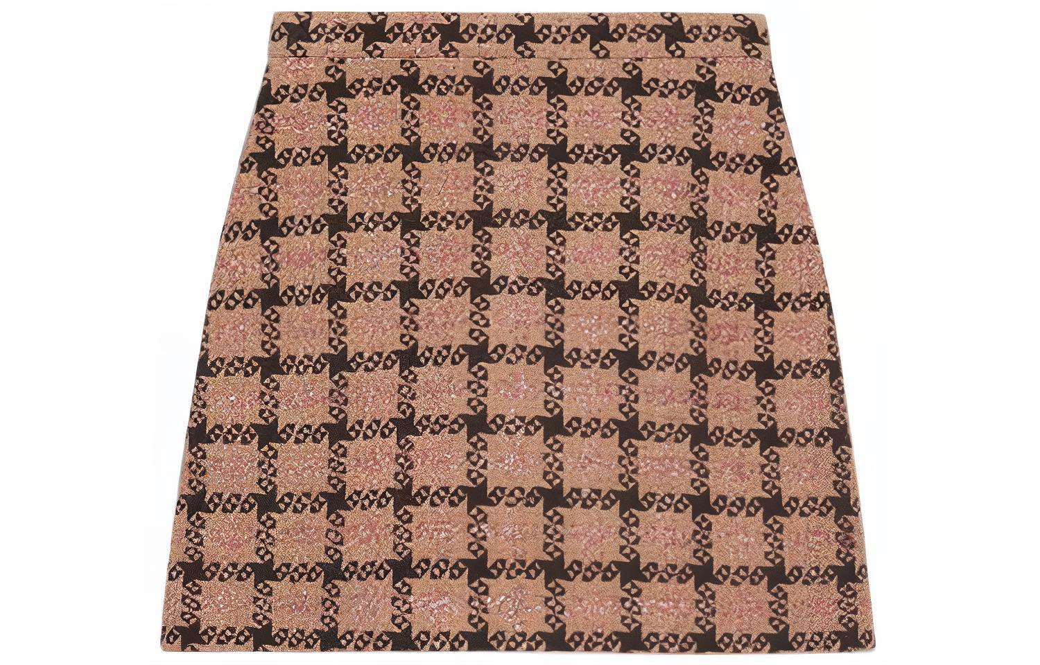 (Women) Gucci Pink Tweed A-Line Skirt with Gold & Silver Threads 677554-ZAHD6-5150