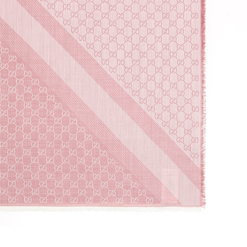 (Women) GUCCI Pink Wool Tassel Scarf Vintage Monogram Collection 281942-3G704-6978 圖 3